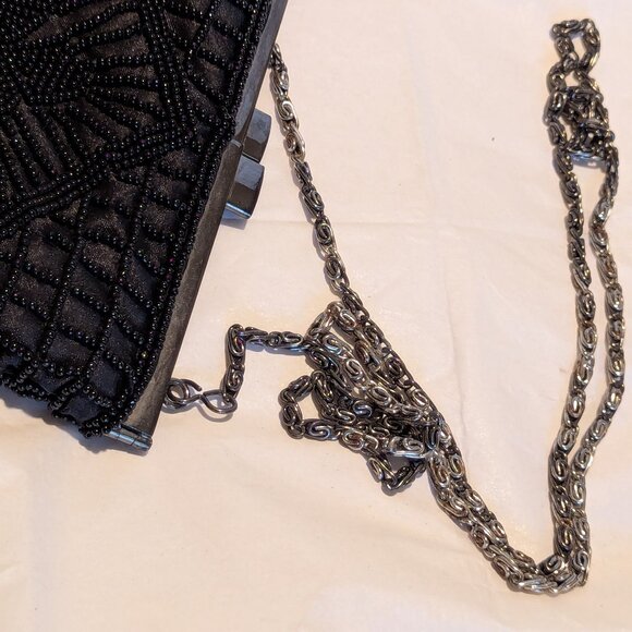 Party Dance Cross over Beaded bag Black Cocktail Elegant and can fit your cell - Picture 6 of 9